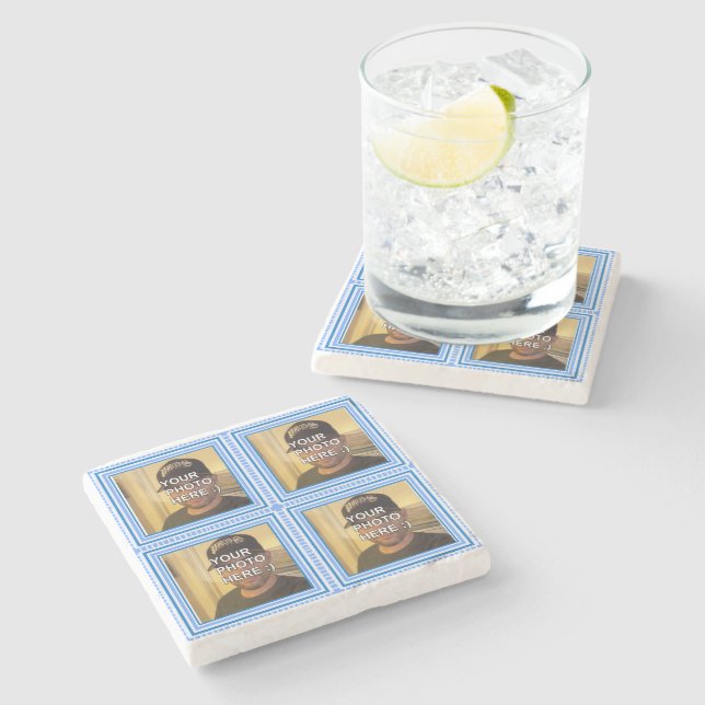 Your Family Photos Personalised Stone Coaster (Side)