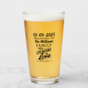 Your Family Reunion Party Souvenir Custom Date Glass