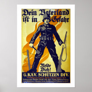 Your Fatherland is in Danger (white) Poster