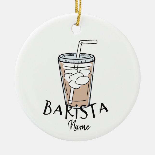 Your Favourite Barista Christmas Ornament (Front)