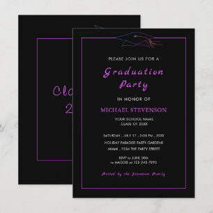 Your Favourite Colour and Font Graduation Invitati Card