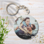 Your Favourite Couple Photo Key Ring<br><div class="desc">Personalize with your favorite couple photo featuring your names and the year,  creating a unique memory and gift. A lovely keepsake to treasure! Designed by Thisisnotme©</div>