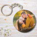 Your Favourite Family Photo Key Ring<br><div class="desc">Personalize with your favorite family photo featuring your family name,  creating a unique memory and gift. A lovely keepsake to treasure! Designed by Thisisnotme©</div>
