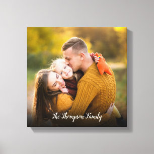 Your Favourite Family Photo Script Name Canvas Print