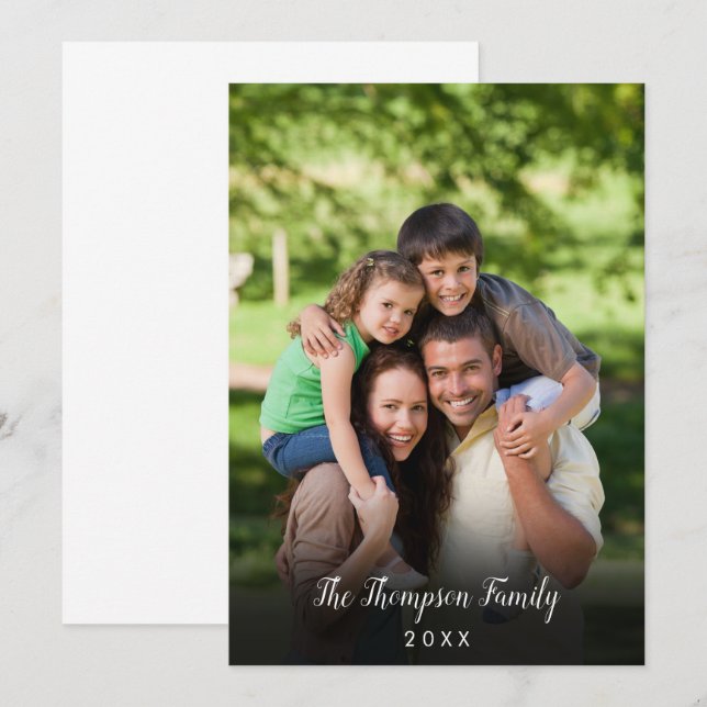 Your Favourite Family Photo Stylish Script Invitation (Front/Back)
