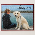 Your Favourite Pet Photo with Love Jigsaw Puzzle<br><div class="desc">I do love my pet -- and I'm sure you will get much enjoyment from this jigsaw puzzle of your favourite friend. It is a beautiful keepsake that can be enjoyed over and over again. Any design questions or special requests, just send an email to charmdesignstudio@rcn.com and we'll be delighted...</div>