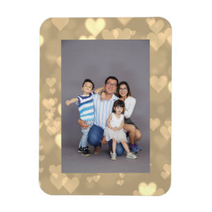 Your Favourite Photo Bokeh Hearts Frame  Magnet