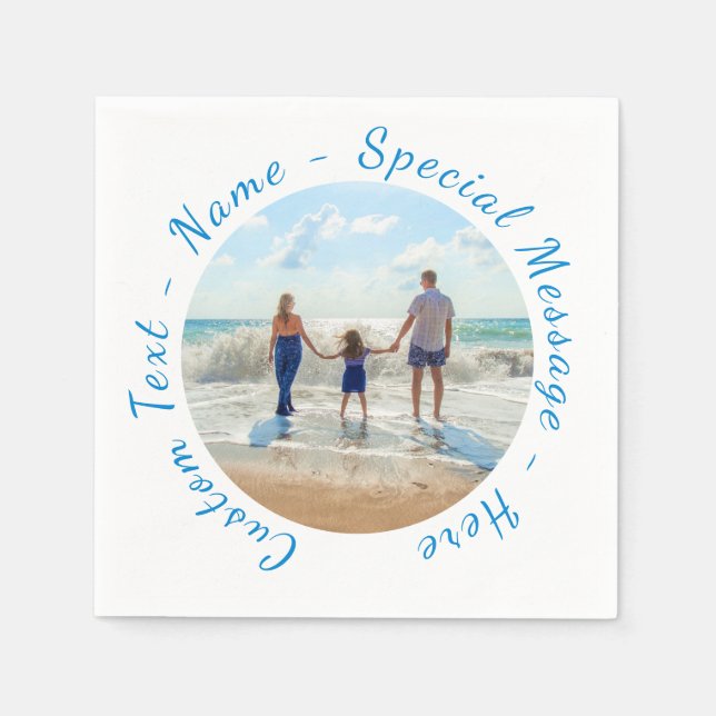 Your Favourite Photo Napkins with Custom Text (Front)