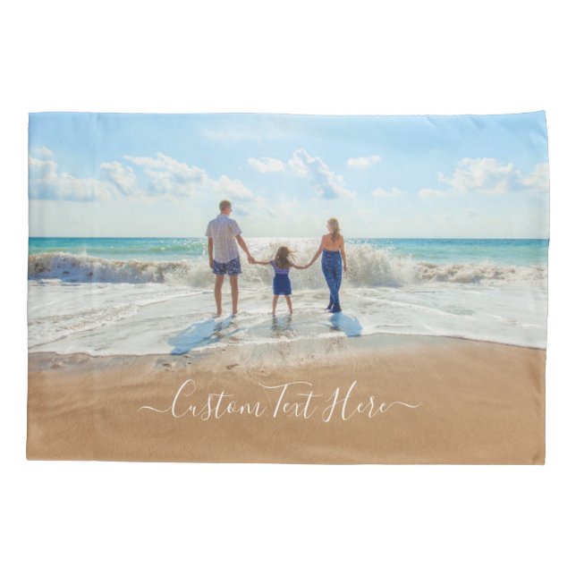 Your Favourite Photo Pillow Case with Custom Text (Back)