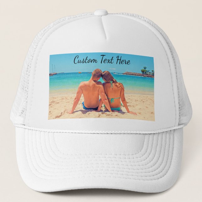 Your Favourite Photo Trucker Hat with Custom Text (Front)