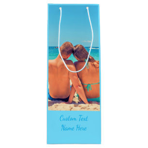 Your Favourite Photo Wine Gift Bag with Custom Tex