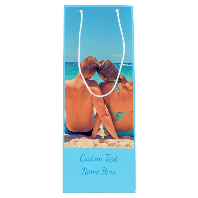 Your Favourite Photo Wine Gift Bag with Custom Tex (Front)
