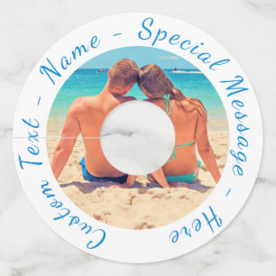Your Favourite Photo Wine Glass Tag and Custom Tex