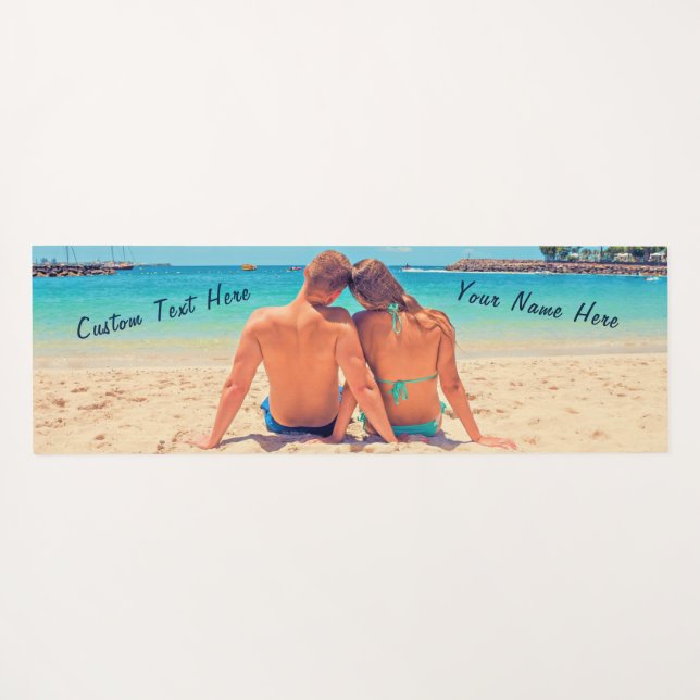 Your Favourite Photo Yoga Mat with Custom Text Nam (Back (Horizontal))