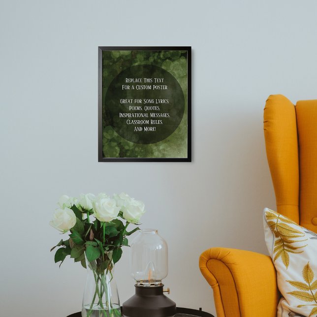 Your Favourite Quote Dark Green Grungy Bubbles Poster (Creator Uploaded)