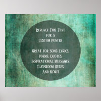 Your Favourite Quote Green Brown Grunge on Circle