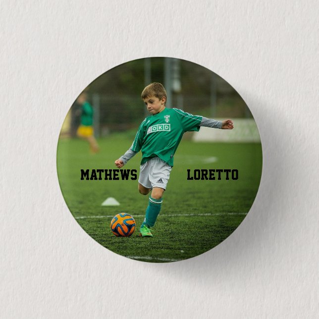 Your favourite Soccer Player name and Photo 3 Cm Round Badge (Front)