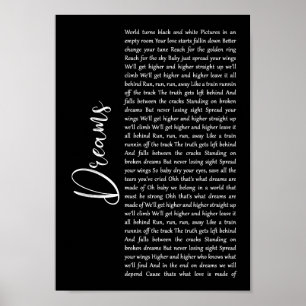 Your favourite song lyrics and music made into wal poster