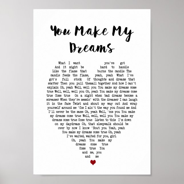 Your favourite song lyrics and music made into wal poster (Front)