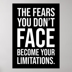 Your Fears Become Limits, Gym, Hustle, Success Poster