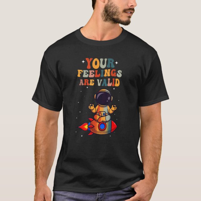 Your Feelings Are Valid Cute Retro Mental Health A T-Shirt (Front)