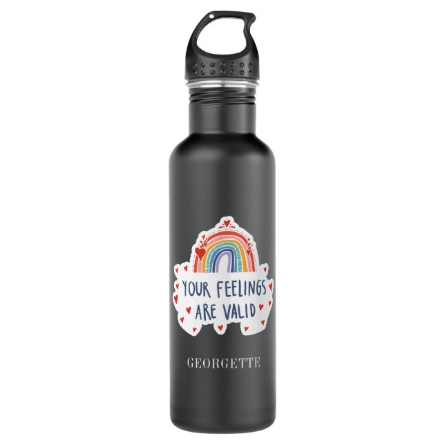 Your Feelings Are Valid Mental Health Awareness 710 Ml Water Bottle (Front)
