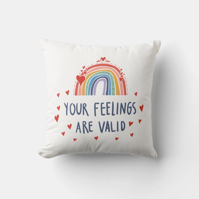 Your Feelings Are Valid Mental Health Awareness Cushion (Front)
