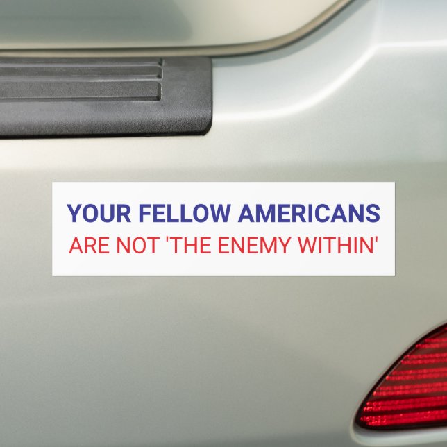 Your Fellow Americans Unity Political  Bumper Sticker (On Car)
