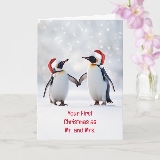 Your First Christmas as Newlyweds Married Couple Card (Orchid)