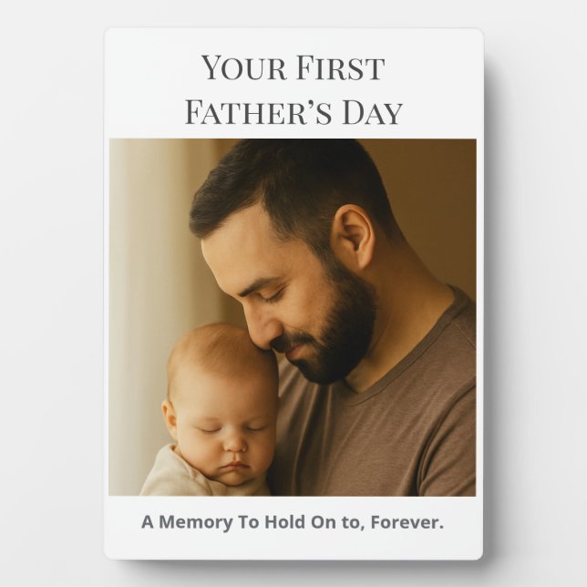 Your First Father’s Day – Custom Photo Card Plaque (Front)