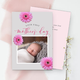 Your First Mother's Day Daisy Photo  Flat Card