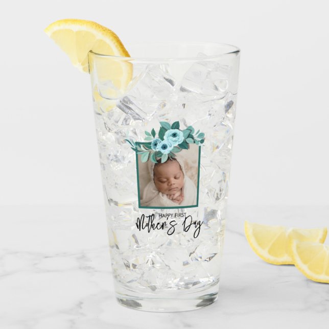 Your First Mother's Day Rose Greenery Glass (Front Ice)