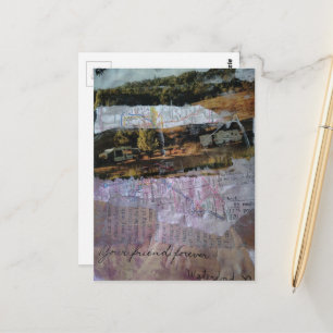 Your Friend Forever mixed media collage Postcard