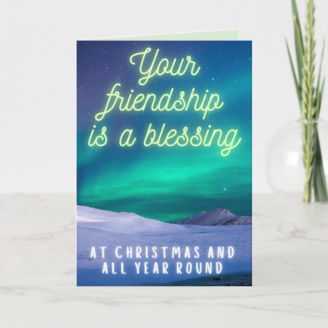 Your Friendship Is A Blessing Christmas Card (Front)