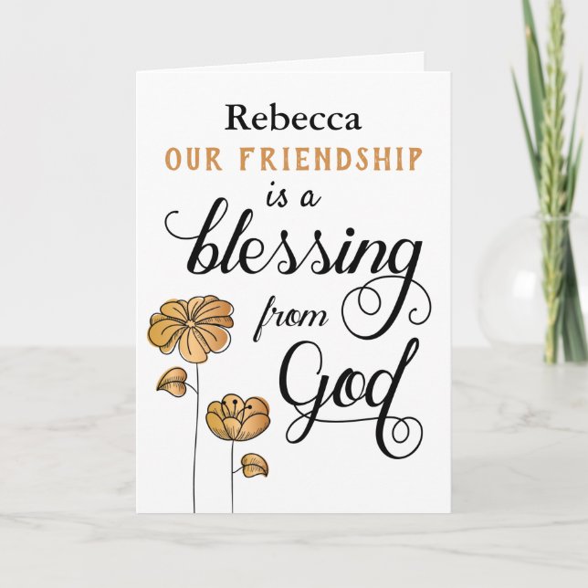 Your Friendship is a Blessing from God Card (Front)