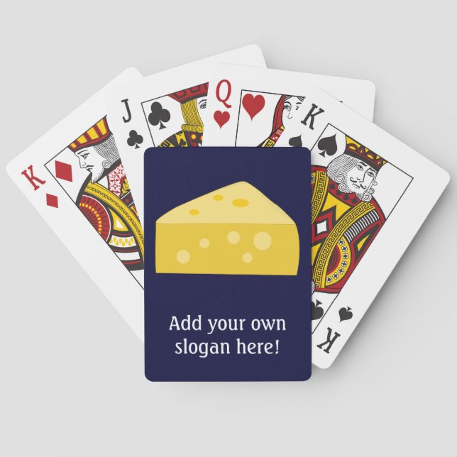 Your Funny Cheese Slogan with Yellow Wedge Playing Cards (Back)