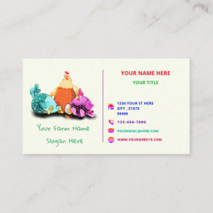 Your Funny Farm Chicken Business Card Example