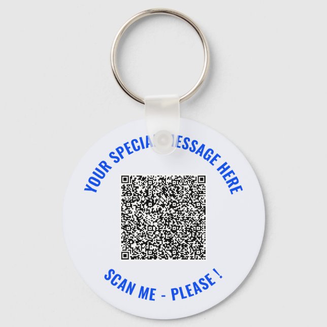 Your Funny QR Code Custom Text Keychain (Front)