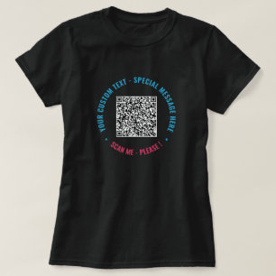 Your Funny QR Code T-Shirt Example Add Custom Text