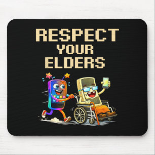 Your Funny Respect Elders Retro Gaming Gamer Mouse Mat