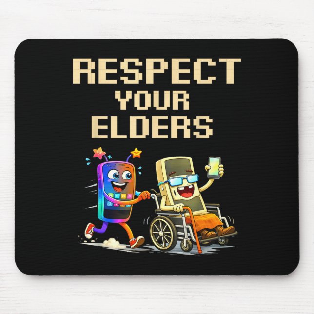 Your Funny Respect Elders Retro Gaming Gamer Mouse Mat (Front)