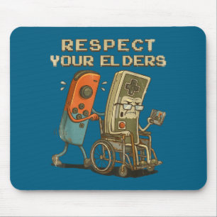 Your Funny Respect Elders Retro Gaming Gamer Mouse Mat