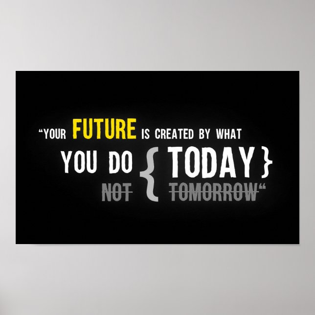 Your future is created by what you do today quote poster (Front)