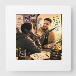 Your Future Self is Proud of You Square Wall Clock
