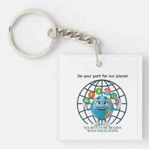 Your Future Your Steps Earth Day Sustainability Key Ring