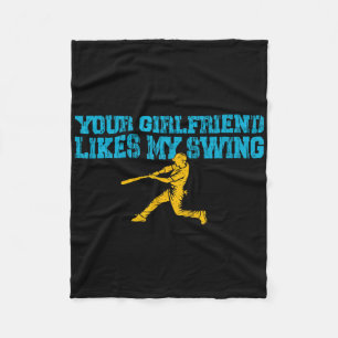 Your Girlfriend Likes My Swing Vintage Funny Byseb Fleece Blanket