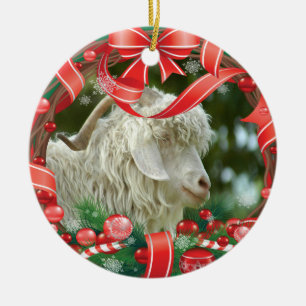 YOUR GOAT Photos Christmas Wreath Ceramic Tree Decoration