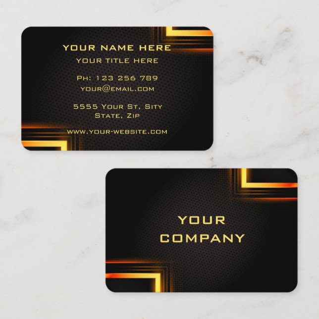 Your Gold Black Professional Golden Business Card (Front/Back)