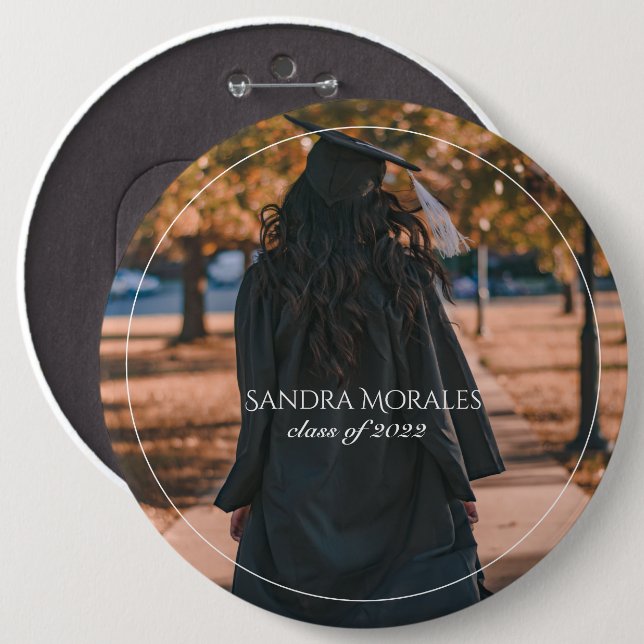Your Graduation Photo Class of  6 Cm Round Badge (Front & Back)