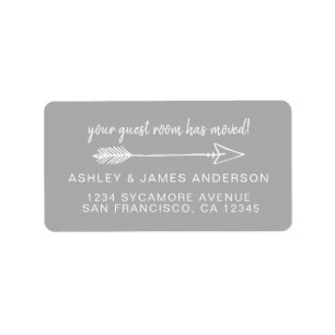 Your Guest Room Has Moved Grey New Address Label